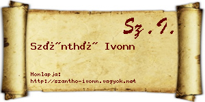 Szánthó Ivonn névjegykártya